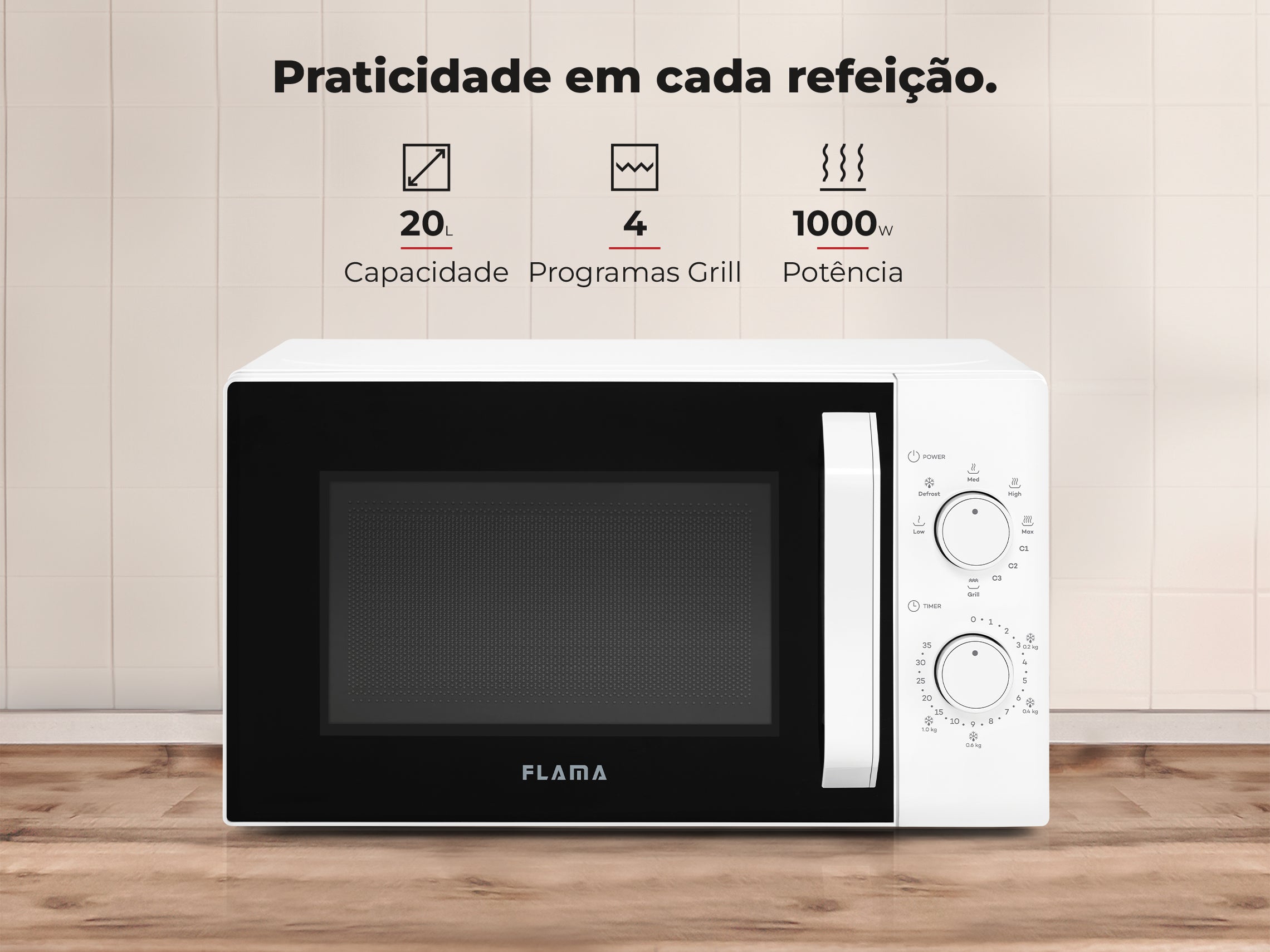Micro-ondas 20L Com Grill Branco 1843FL
