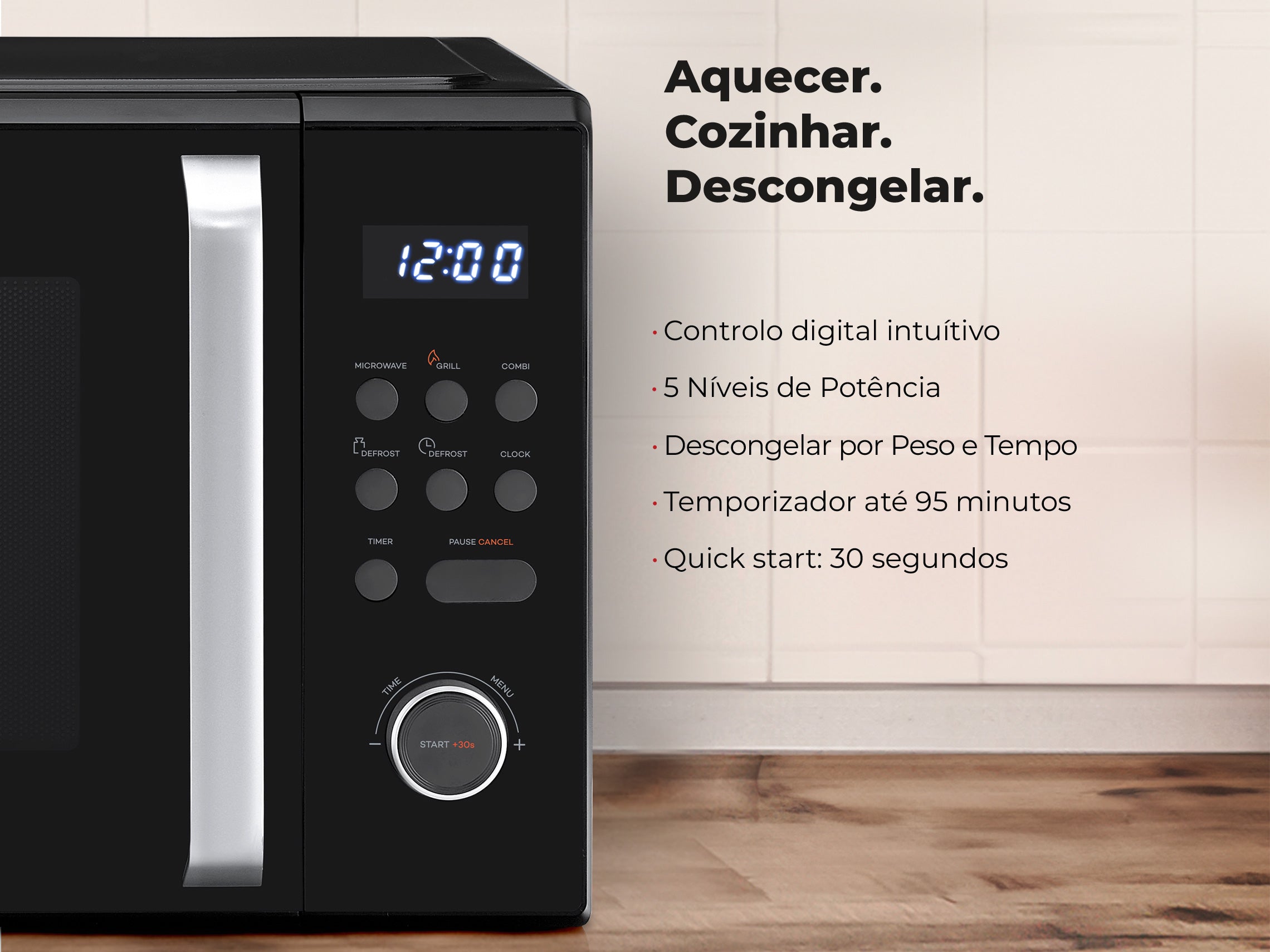 Micro-ondas 31L Digital Com Grill Preto 1871FL