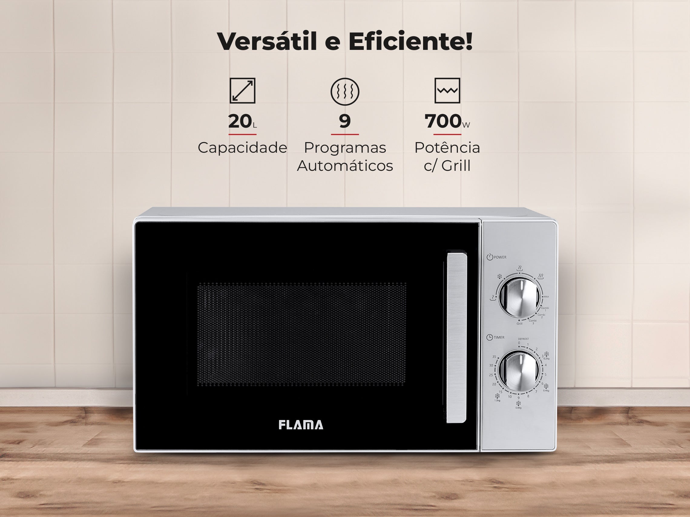 Micro-ondas 20L Com Grill Inox 1803FL