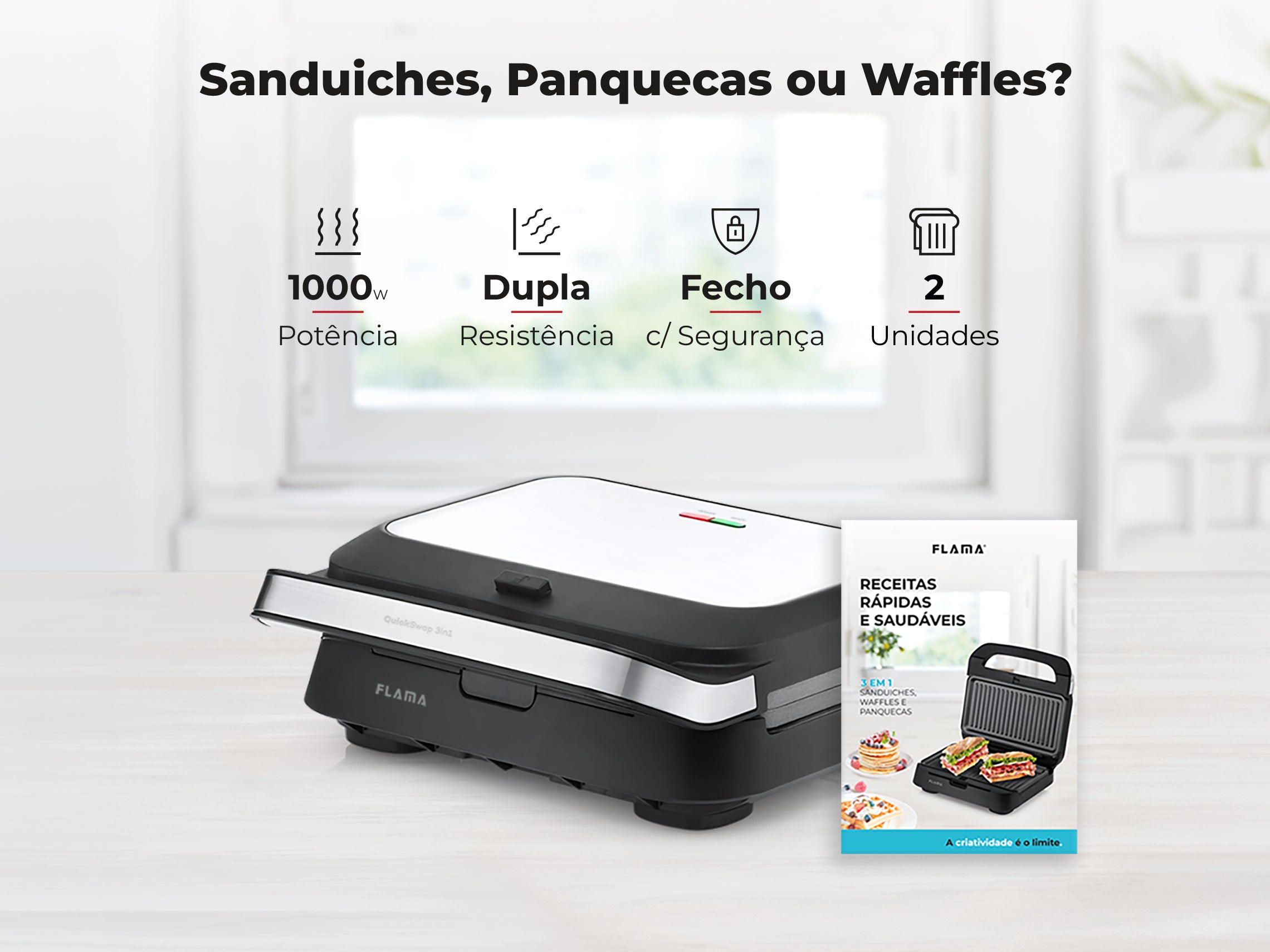 Sanduicheira Grill 3 em 1 Inox 1000W 4981FL