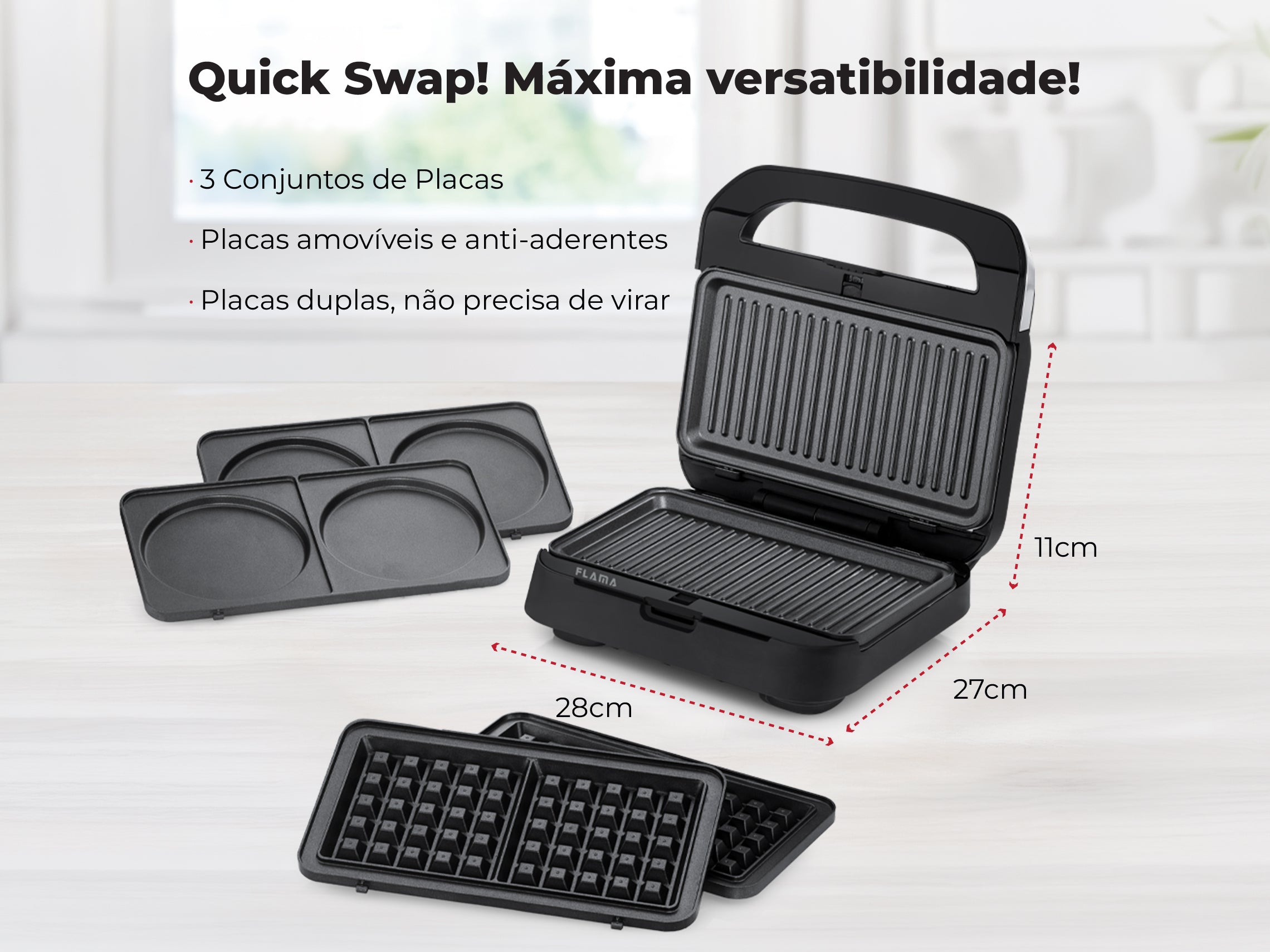 Sanduicheira Grill 3 em 1 Inox 1000W 4981FL
