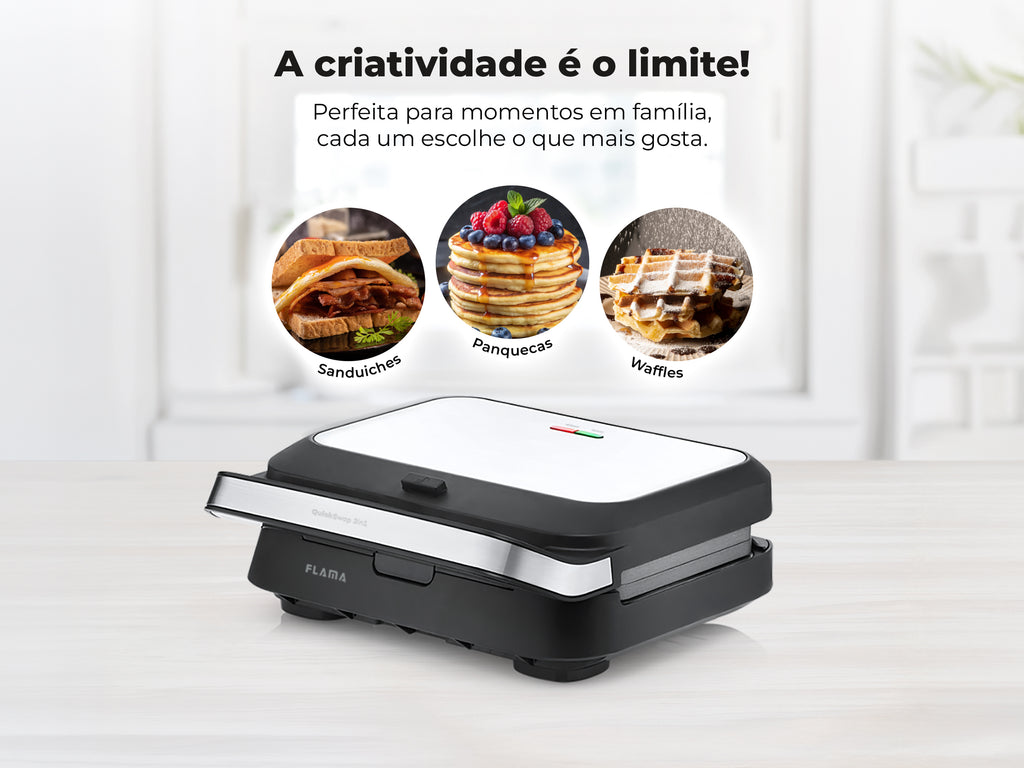 Sanduicheira Grill 3 em 1 Inox 1000W 4981FL